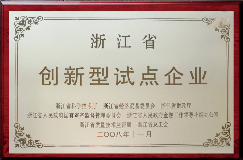 浙江省創(chuàng)新型試點企業(yè)